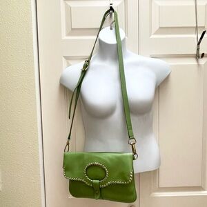 Prix De Dressage leather fold over crossbody bag